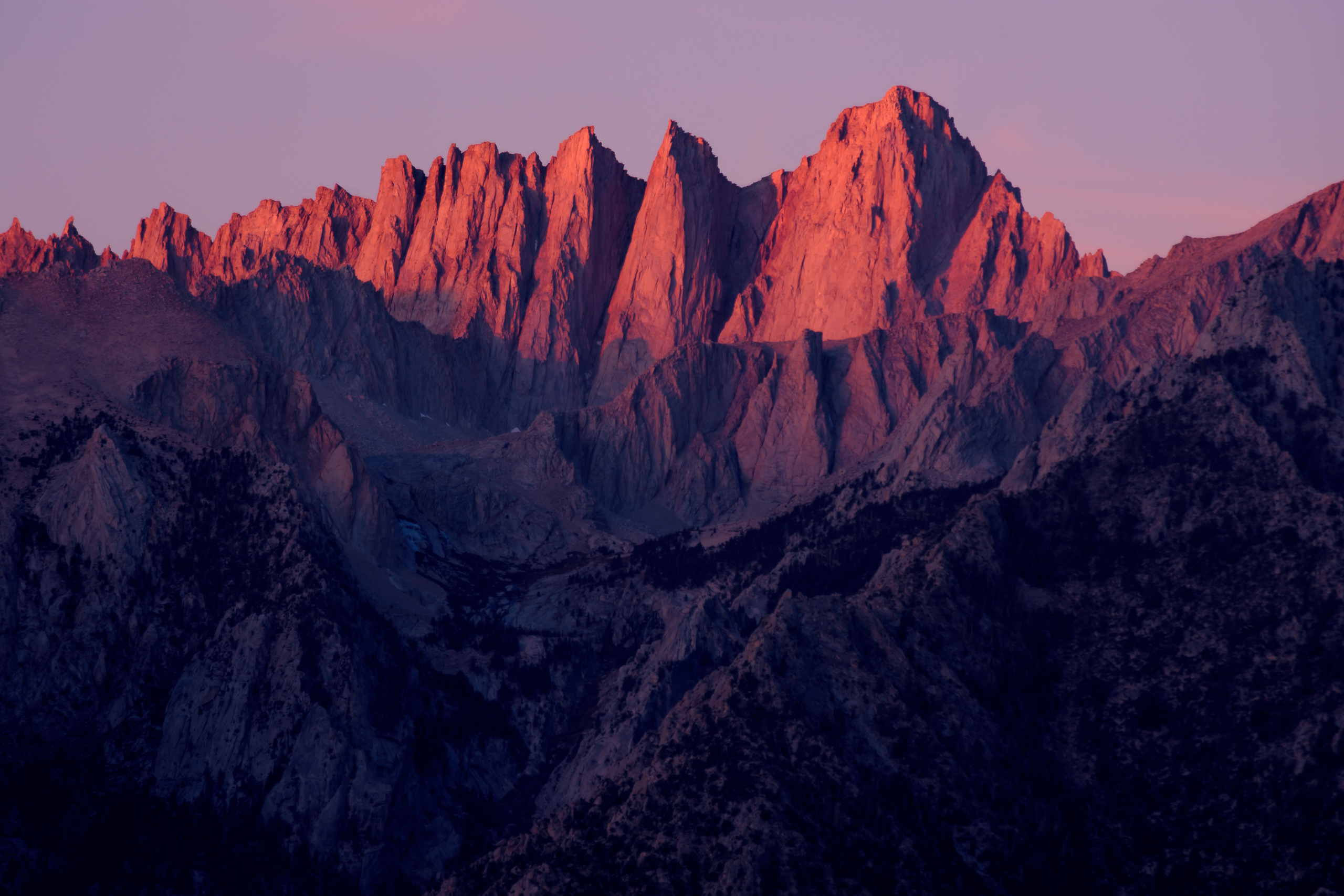 Mount Whitney in Sequoia National Park. Whiteny has the highest summit in the contiguous 48 states at 14,505 feet. October 22, 2016